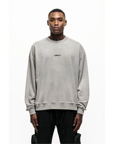 Good For Nothing Cotton Blend Crew Neck Sweatshirt - Grey