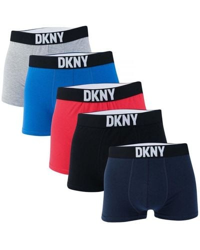 DKNY Walpi Boxershort Voor , Set Van 5, Verschillende Kleuren - Blauw