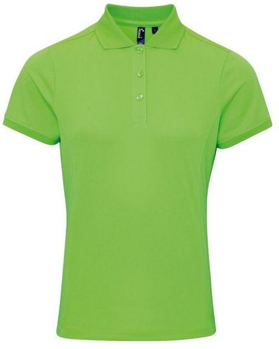 PREMIER Ladies Coolchecker Pique Polo Shirt (Neon) - Green