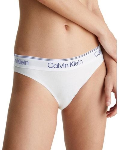Calvin Klein 000Qf7189E Athletic Cotton Tanga Brief - White