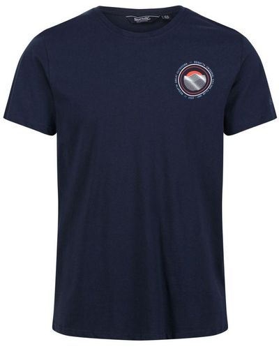 Regatta Cline Vi Hawaiian Katoenen T-shirt (marine) - Blauw