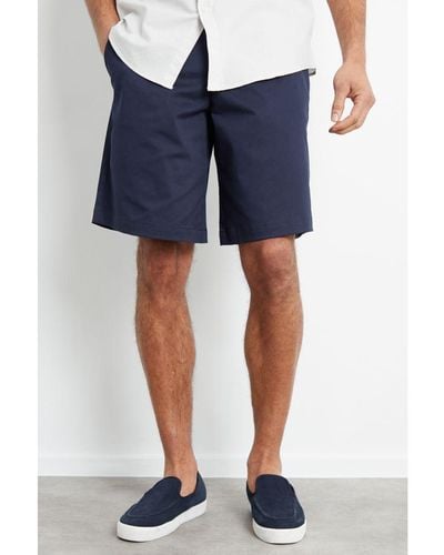 Threadbare 'Misty' Longer Length Cotton Twill Chino Shorts With Stretch - Blue