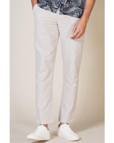 Nines 'Earvin' Linen Blend Classic Fit Trousers - Natural
