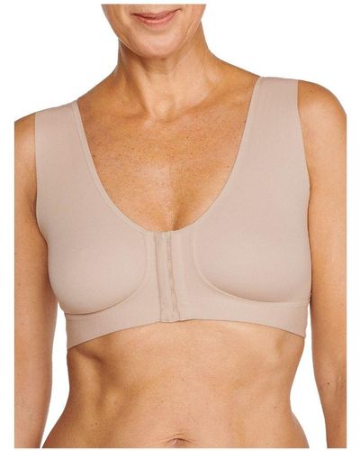 Naturana Wellness Front Fastening Soft Cup Bra Cotton in Blue