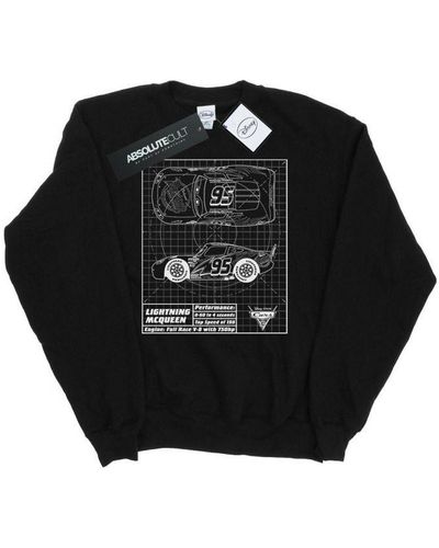 Disney Cars Lightning Mcqueen Blueprint Sweatshirt () - Black