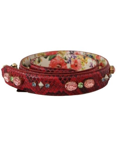 Dolce & Gabbana Elegant Python Leather Bag Strap - Red
