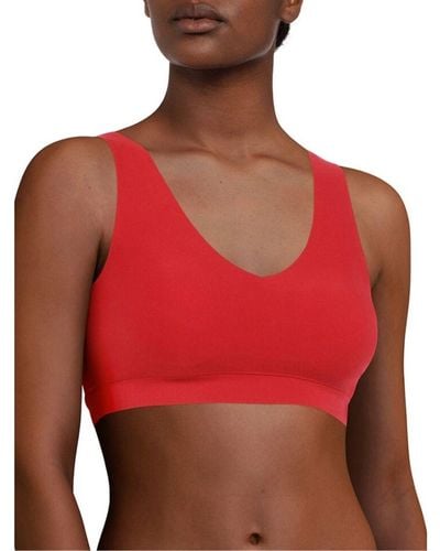 Chantelle Softstretch V-Neck Jersey Crop Top - Red