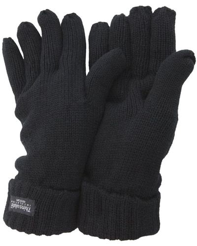 floso Ladies/ Thinsulate Winter Knitted Gloves (3M 40G) () - Black