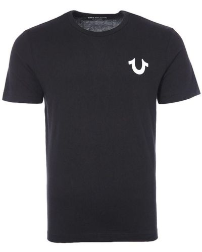True Religion T-shirt Met Ronde Hals En Boeddha-logo Op De Rug Voor , Zwart