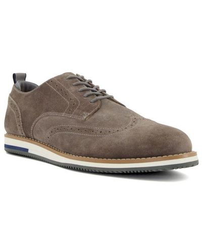 Dune Bristtle - Nubuck Lace-up Casual Shoes Leather - Brown