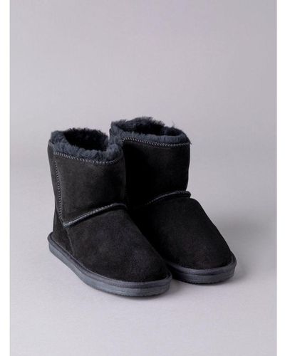Lakeland Leather Ladies' Sheepskin Boot Slippers - Black