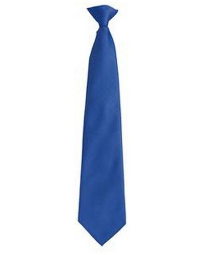 PREMIER Fashion ”Colours” Work Clip On Tie (Royal) - Blue