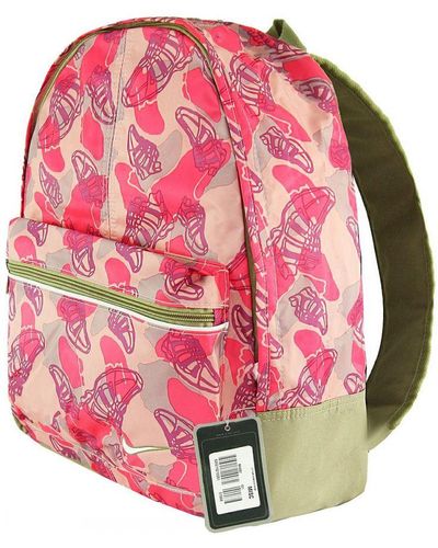 Nike Adjustable Straps Graphic Logo Printed Pink Backpack Ba9887 621
