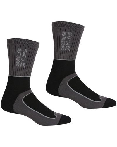 Regatta Samaris 2 Season Socks (pak Van 2) (zwart/donker Staal)