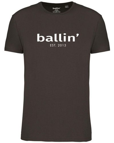 Ballin Amsterdam Est. 2013 Tee Ss Regular Fit Shirt Grijs - Zwart