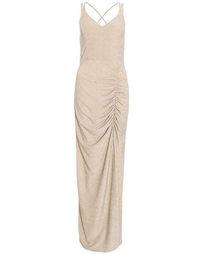 Quiz Shimmer Ruched Maxi Dress - White