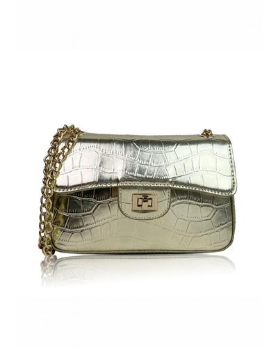Where's That From 'Calypso' Shoulder Bag With Chain And Buckle Detail - Metallic