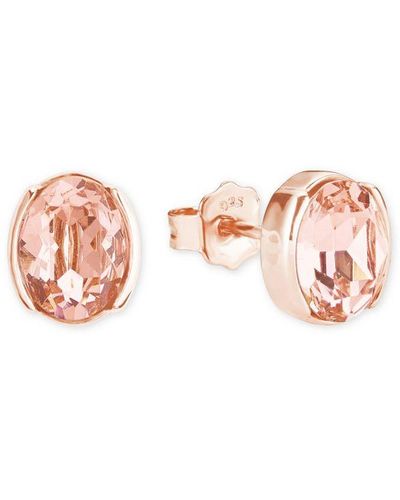 Amor Earrings For Ladies, Sterling 925, Crystal - Pink