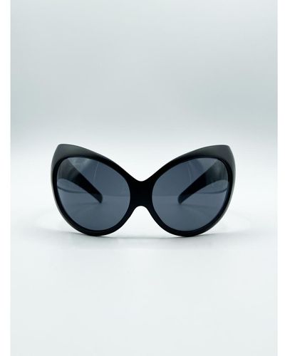 SVNX Ultra Curved Wrap Around Sunglasses - Blue