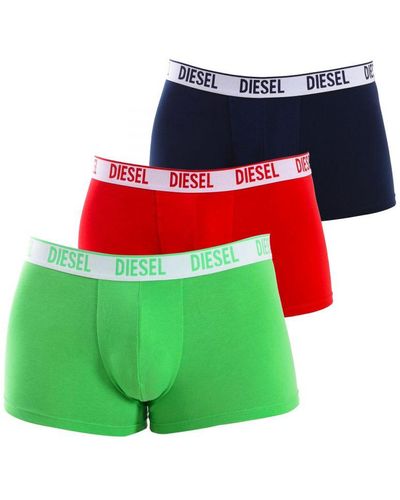 DIESEL Pack-3 Cotton Stretch Boxers 00sab2-0sfac - Green