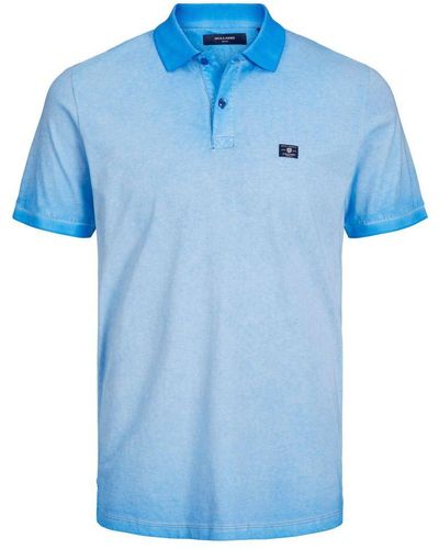 Jack & Jones Premium Dip-dye Polo Jprblucloud Snorkel Blue - Blauw