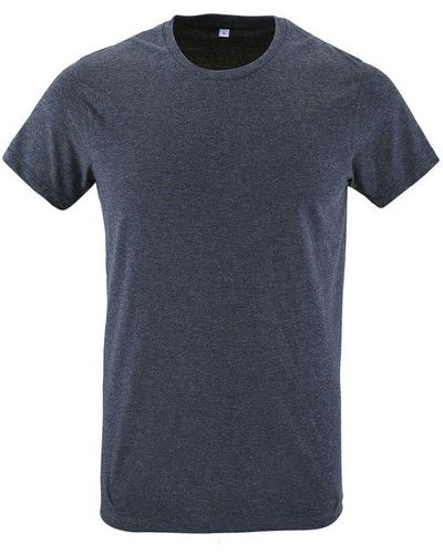 Sol's Regent Slim Fit Short Sleeve T-Shirt (Heather Denim) - Blue