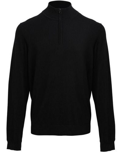 PREMIER Rits Sweatshirt Met Halsopening (zwart)