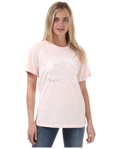 Tokyo Laundry Madelyn T-shirt Voor In Roze
