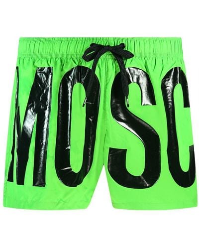 Moschino Grote Zwarte Logo Groene Short