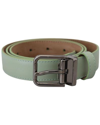 Dolce & Gabbana Eye-catching Leather Belt With Metal Buckle Closure - Green