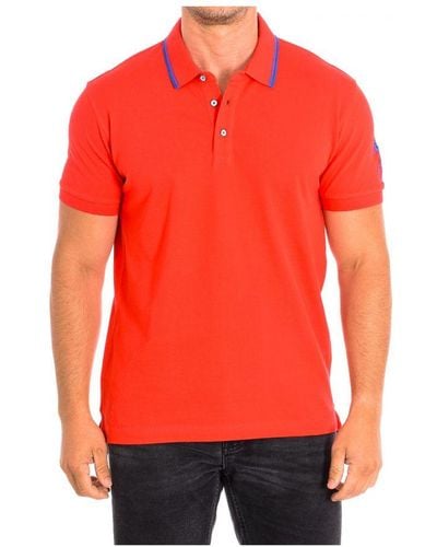 U.S. POLO ASSN. Bust Short Sleeve With Contrasting Lapel Collar 61677 Man Cotton - Red