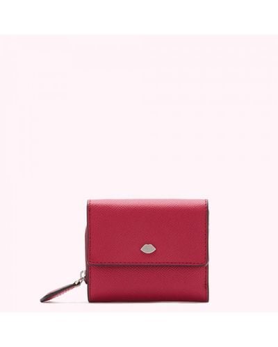 Lulu Guinness Raspberry Lip Pin Jodie Wallet Leather - Pink