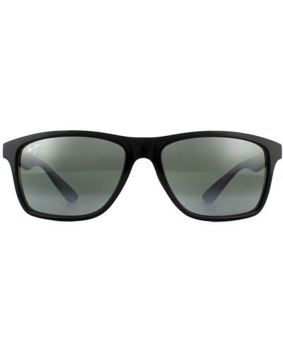 Maui Jim Rectangle Gloss Neutral Polarized Sunglasses - Grey