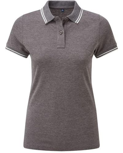 Asquith & Fox Ladies Classic Fit Tipped Polo (/) - Grey