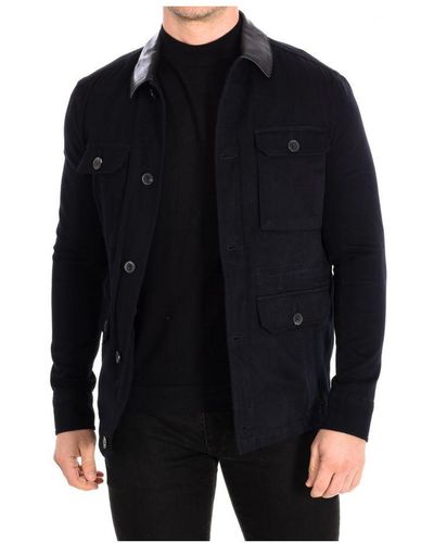 Zapa Haute Couture Coat With Fur Lapel Collar Hdpar19-Hd310 - Black
