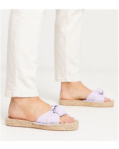 ASOS Wide Fit Jade Knotted Espadrille Mules - White