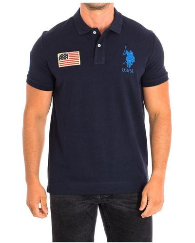 U.S. POLO ASSN. Jare Short Sleeve With Contrasting Lapel Collar 64777 - Blue