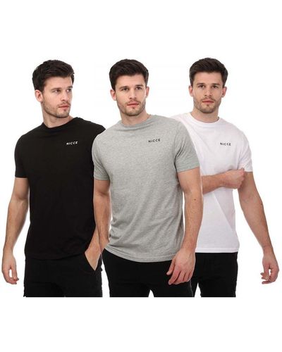 Nicce London Sully 3 Pack T-Shirts - Multicolour