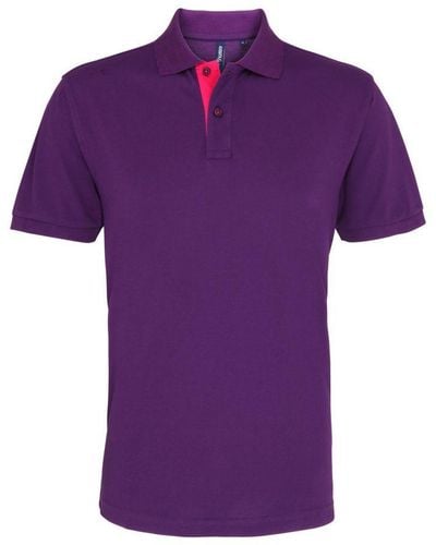 Asquith & Fox Classic Fit Contrast Polo Shirt (/ ) - Purple