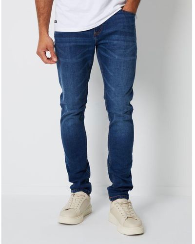 Threadbare Blue 'pendlebury' Skinny Fit Jeans With Stretch