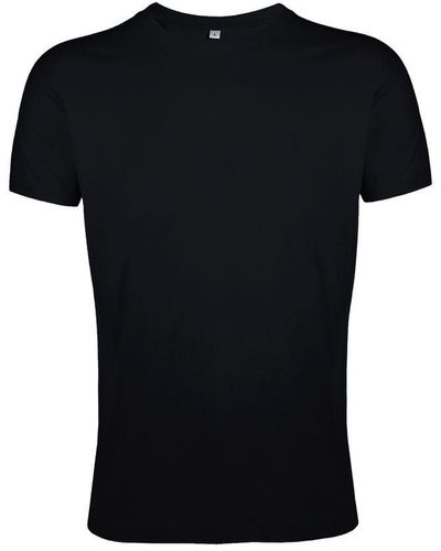Sol's Regent Slim Fit Short Sleeve T-Shirt (Deep) Cotton - Black