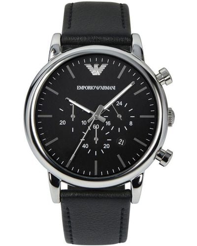 Emporio Armani Luigi Watch Ar1828 Leather - Black