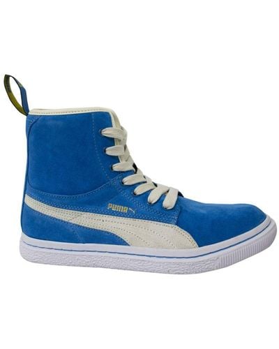 PUMA Dr Clyde Mashup Suede Hi Top Lace Up Trainers 351729 04 - Blue