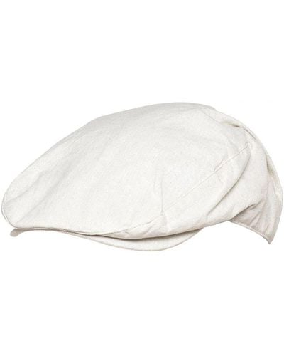 Sock Snob Linen Flat Cap - White