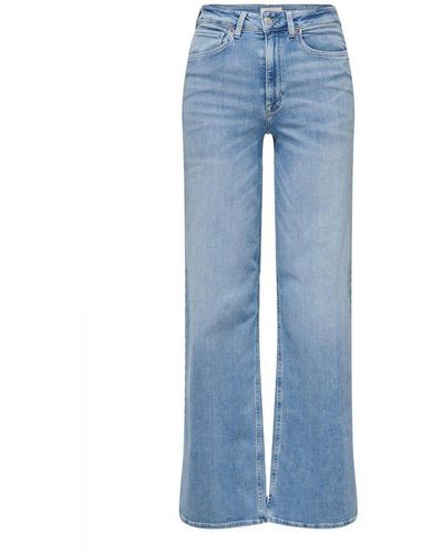 ONLY High Waist Wide Leg Jeans Onlmadison Light Blue Denim - Blauw