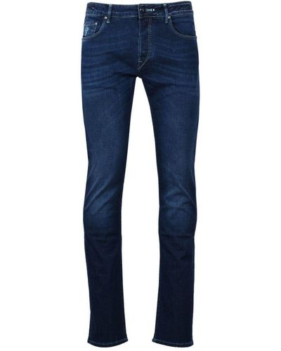 handpicked Ravello Leather Badge Jeans Denim - Blue