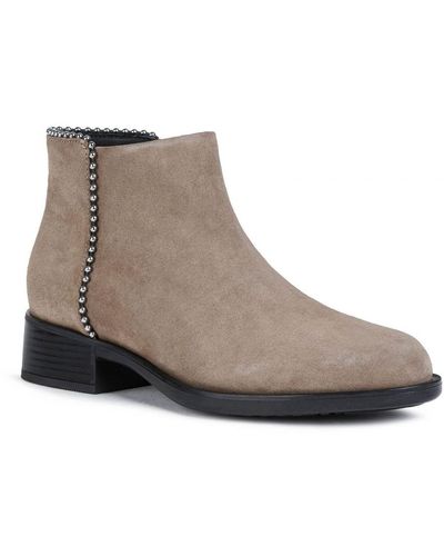 Geox Resia Zip Up Boots - Brown