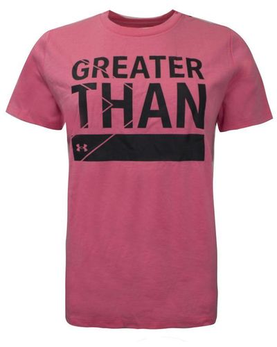 Under Armour Greather Than T-Shirt Graphic Top 1356306 668 Cotton - Pink