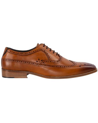 Goodwin Smith Mens Quintin Tan Oxford Brogue Leather - Brown
