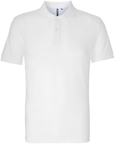 Asquith & Fox Plain Short Sleeve Polo Shirt () Cotton - White